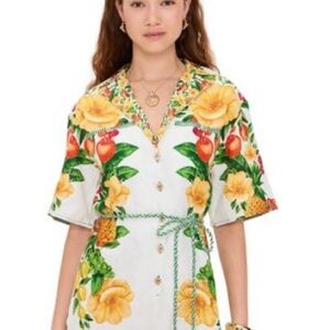 FARM Rio Floral Jumpsuit with Yellow and Green Accents